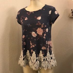 Xhilaration medium, navy blue and purple floral.